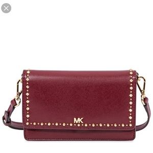 Michael Kors STUDDED LEATHER PHONE CROSSBODY